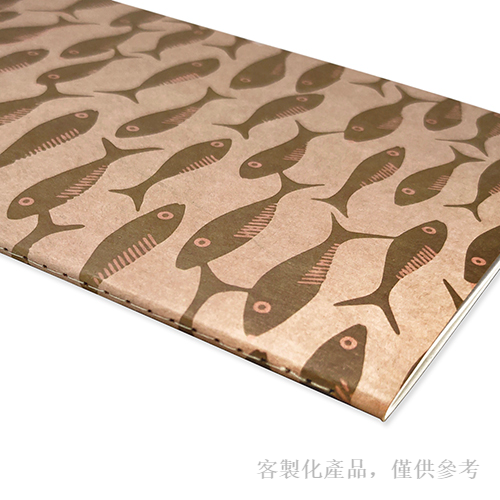 筆記本_客製化小魚牛皮車線筆記本